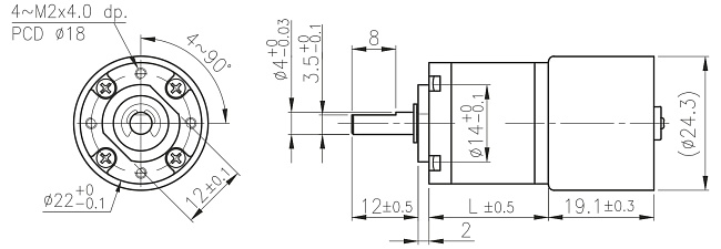 Series PG220 - dimensions